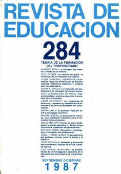 Revista de educación nº 284. Teoría de la formación del profesorado