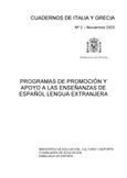 Cuadernos de Italia y Grecia nº 3. Programas de promoción y apoyo a las enseñanzas de español lengua extranjera