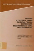 Provisión de puestos de trabajo en centros públicos de preescolar, educación general básica y educación especial