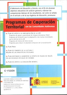 Programas de cooperación territorial con las Comunidades Autónomas