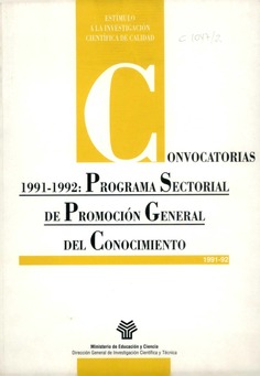 Programa Sectorial de Promoción General del Conocimiento, convocatorias 1991-1992