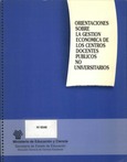 Orientaciones sobre la gestión económica de los centros docentes públicos no universitarios