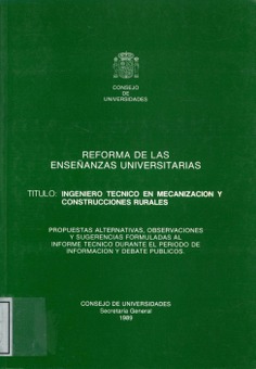 Título, Ingeniero Técnico en Mecanización y Construcciones Rurales