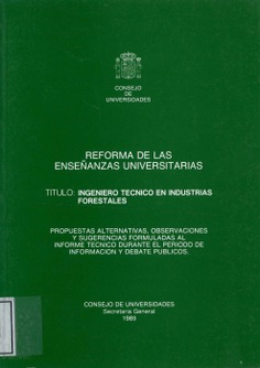 Título, Ingeniero Técnico en Industrias Forestales