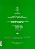 Título, Diplomado en Educación Infantil y Primaria, Tomo I