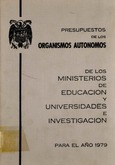 Presupuestos de los organismos autónomos del Ministerio de Educación y Ciencia para el año 1979