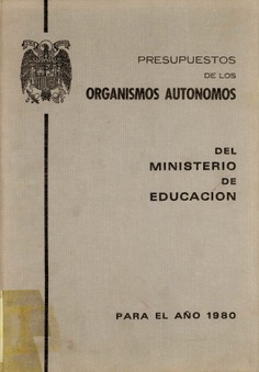 Presupuestos de los organismos autónomos del Ministerio de Educación y Ciencia para el año 1980