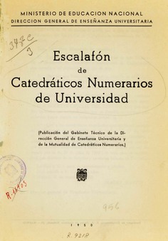 Escalafón de catedráticos numerarios de universidad , vol. I