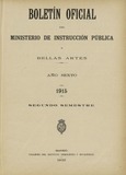 Boletín Oficial del Ministerio de Instrucción Pública y Bellas Artes. Año 1915. Segundo semestre