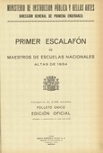 Primer escalafón de maestros de escuelas nacionales, altas de 1934