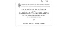 Escalafón de antigüedad de los catedráticos numerarios de las Universidades del Reino. 1928
