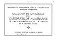 Escalafón de antigüedad de los catedráticos numerarios de las Universidades del Reino. 1908