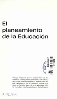 El planeamiento de la educación