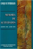 Memoria de actividades, agosto 1993 - julio 1994