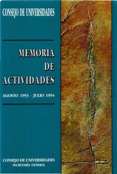 Memoria de actividades, agosto 1993 - julio 1994