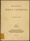 Bibliografía de la lengua valenciana. Tomo V (Siglo XX)