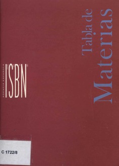 Manual del usuario / Agencia Española ISBN. Tabla de materias