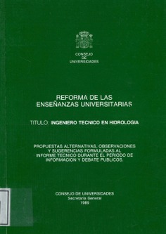 Título, Ingeniero Técnico en Hidrología