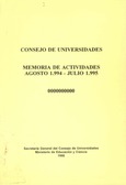 Memoria de actividades. Consejo de Universidades. 1994-1995