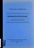 Memoria de actividades. Consejo de Universidades. 1998-1999