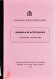 Memoria de actividades. Consejo de Universidades. 1999-2000