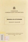 Memoria de actividades. Consejo de Universidades. 2001-2002