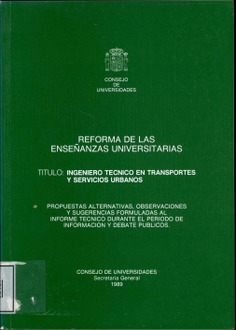 Título, Ingeniero Técnico en Transportes y Servicios Urbanos