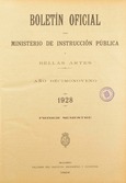 Boletín Oficial del Ministerio de Instrucción Pública y Bellas Artes. Año 1928. Primer semestre. Números del 1 al 52