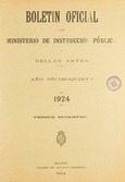 Boletín Oficial del Ministerio de Instrucción Pública y Bellas Artes. Año 1924. Primer semestre. Números del 1 al 52