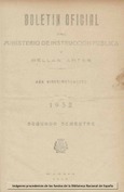 Boletín Oficial del Ministerio de Instrucción Pública y Bellas Artes. Año 1932. Segundo semestre. Números del 73 al 143