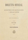 Boletín Oficial del Ministerio de Instrucción Pública y Bellas Artes. Año 1935. Noviembre. Números del 134 al 145