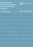 Boletín Oficial del Ministerio de Educación, Formación Profesional y Deportes. Año 2025. Actos administrativos. Números del 1 al 4
