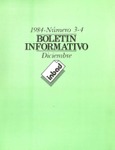 Boletín informativo del INBAD. 1984. Nº 3-4. Diciembre