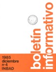 Boletín informativo del INBAD. 1985. Nº 4. Diciembre